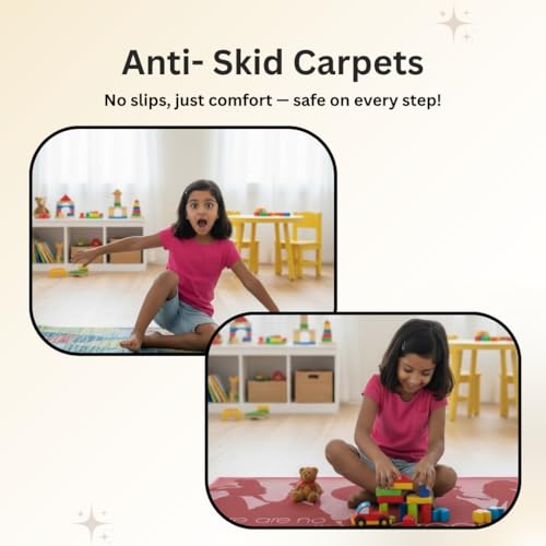 Image of Athom Living Disney Princess (Dreams) Runner Carpet 2x4.5 Ft, Soft Printed Mat with Anti-Skid Backing, Durable Washable Runner for Kids Bedroom, Play Area & Playroom Decor