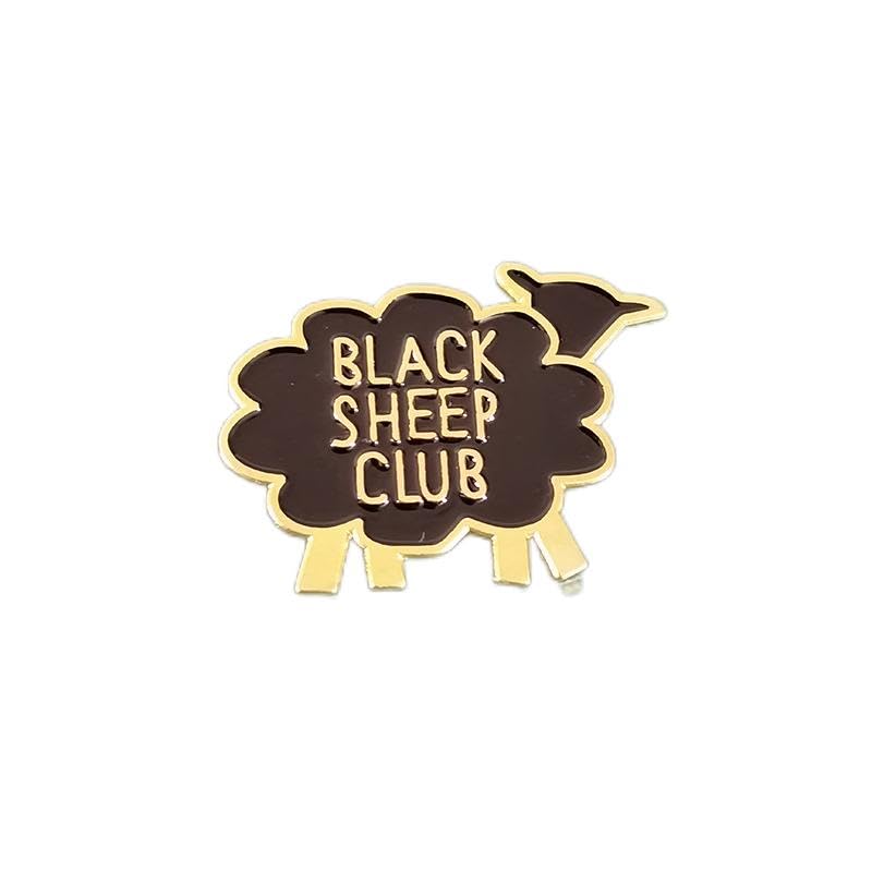 mindspeakeeBlack Sheep Club Enamel Pin Big Metal Badge Brooch Jewelry Accessory Men gift