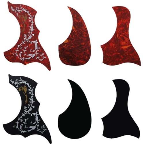 6 Pièces Pickguard de Guitare Pickguard pour Guitare Standard Guitare Acoustique Pickguard Auto-adhésif Guitare Plaque à Gratter
