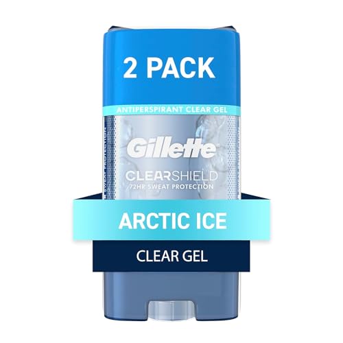Gillette Antiperspirant and Deodorant for Men, 72hr Sweat & Odor Protection, Long Lasting Freshness, Anti-White Mark Technology, Clear Gel, Power Rush Scent, 3.8 oz (Pack of 2)