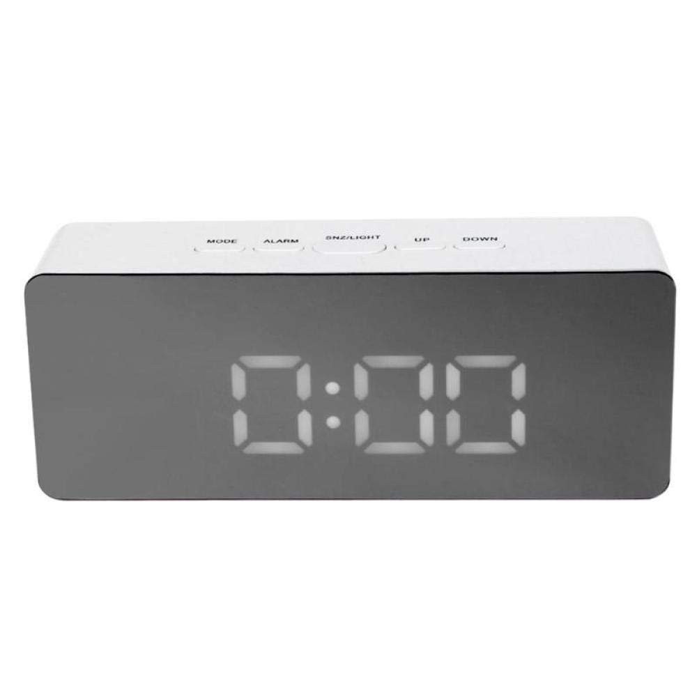 Horloge de miroir avec réveil à LED numérique et thermomètre de bureau moderne
