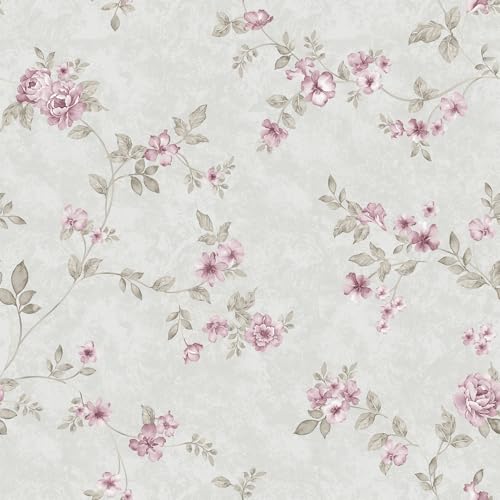 VEELIKE Cottage Core Floral Wallpaper Peel and Stick Vintage Rose