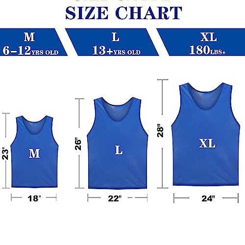 Image of Scrimmage Vests Pinnies Team Practice Jerseys for Kids,Youth and Adult Sports Soccer,Football,Basketball(12 Pack)