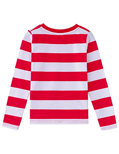 T-shirt garçon à rayures rouges et blanches en coton pour enfant de 7-8 ans - 3