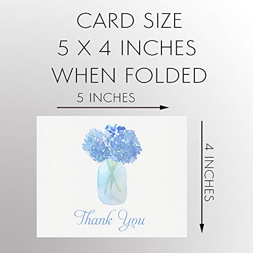 image for The Invite Lady Hydrangea Thank You Cards With Envelopes Blank Inside 