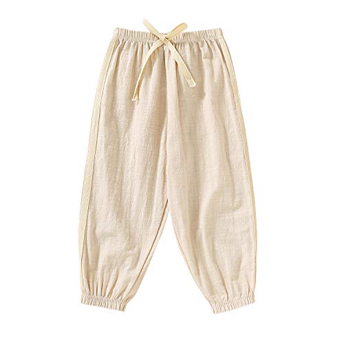 YOUNGER TREE Toddler Baby Boy Girl Bloomers Cotton Eelastic Harem Pants for Kids 18M-4T (18-24 Months,Beige)