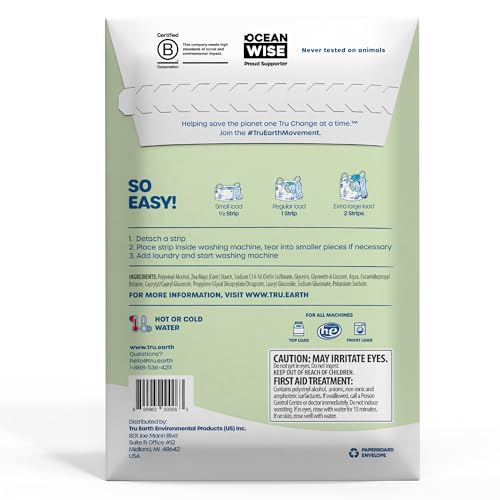 Eco-Friendly Laundry Detergent Sheets - Made in Canada (Unscented, Paraben-Free) - Up to 128 Loads