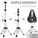 ZQIAN BEAUTY Wig Stand Tripod, 25 Inch Adjustable Mannequin Head Stand, Wig Head Stand for Training Heads And Canvas Block Head (Silvery, Mannequin Head Not Included)