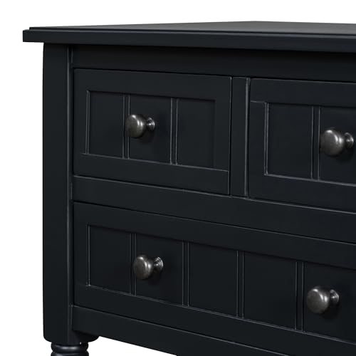 Ball & Cast 23.7" Classic Console Table with 3 Storage Drawers and Bottom Shelf,Wooden Sofa Table Behind The Couch,Entryway Table with Tapered Legs for Entrance, Hallway, Living Room,Black by Ball & Cast - Used condition - Image 8