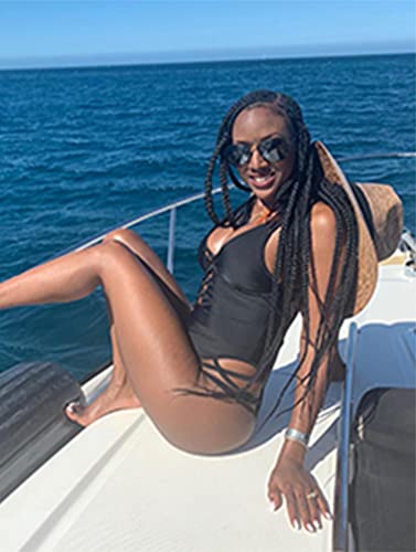 LAGSHIAN Womens Sexy One Piece Lace Up Straps Swimsuit Bathing Suit Swimwear4