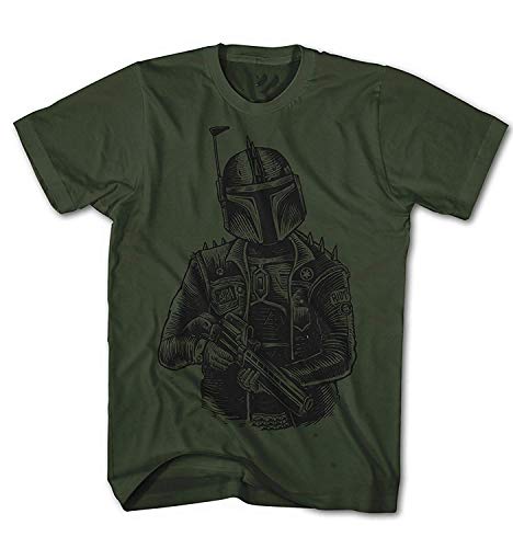 Monkey Print Camiseta Hombre Punk Boba Fett Bounty Hunter - Oliva, M
