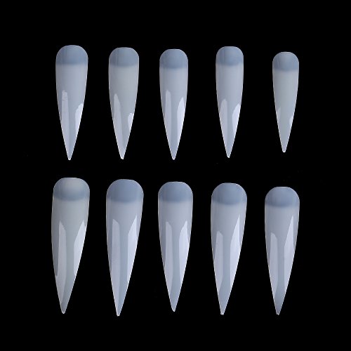 YIMART 500Pcs Natural Long Sharp Stiletto Artificial Fake Nail Art Tips False Nails (Natural)
