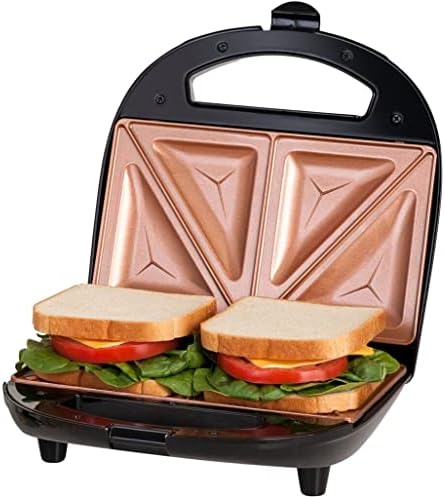 Gotham Steel Sandwich Maker, Toaster Panini Press Breakfast Sandwich Maker with Nonstick Surface, Makes 2 Sandwiches in Minutes, with Easy Cut Edges and Indicator Lights, College Dorm Room Essentials