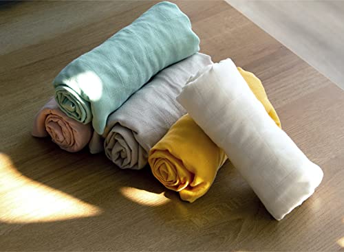 Muslin Crib Sheets Fitted, Soft & Breathable Bamboo Organic Cotton Muslin Crib Sheet For Standard Crib And Toddler Mattress 52"X28", White Baby Crib Sheets Neutral For Boys And Girls #TOP5