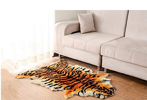 Tiger Area Rug Chic Style Leopard Skin Printed Rugs Australia Sheepskin Carpet Soft Plush Eco-Friendly Fits Perfectly In Living Room/Bed Room Or As A Couch Decor One Pelt 1 Pack #TOP6