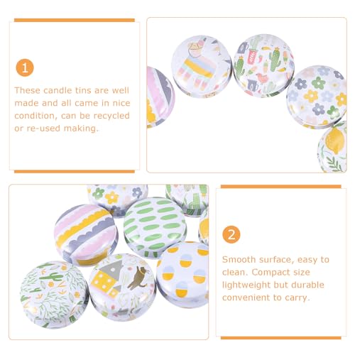 Latas de hojalata para manualidades MERRYHAPY redondas y ligeras de diseño multipropósito 3