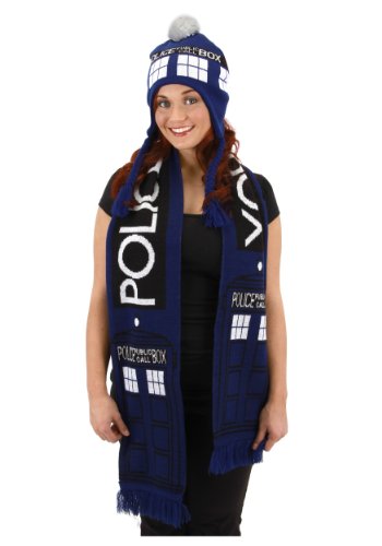 elope Dr. Who Tardis Knit Scarf Blue