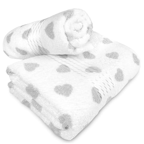 Jogo de Banho e Rosto Dohler Prisma 100% Algodão 2 Peças - Coração Bolinha Poá Toalha Macia Grossa (