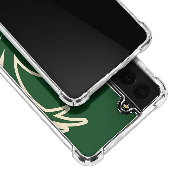 Skinit Clear Phone Case Compatible with Galaxy S21 Plus 5G - Officially Licensed NBA Milwaukee Bucks Large Logo Design