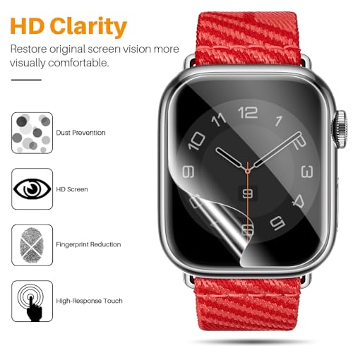 Image of LK 6 Pack for Apple Watch Screen Protector 45mm Series 9 8 7 [New Version] Anti-Scratch, Self-Healing Soft TPU Screen Protector for Apple Watch 45mm, Bubble Free, HD Transparent, Touch Sensitive
