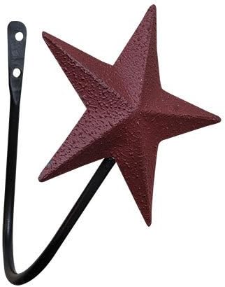 Burgundy Burgandy Barn Star Curtain Tiebacks Set of 2