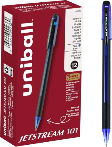 Image of Uni-Ball 1768012 Jetstream 101 Ball Point Pens, Bold Point, Blue Ink (Pack of 144)