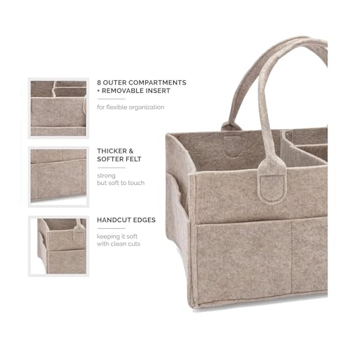 Generisch Baby Organizer Wickeltisch，Wickel Organizer，Diaper Caddy Organizer，Windeltasche FüR Unterwegs，Plush Wrap Organiser，Baby Nappy Caddy Organiser (33 * 23 * 18Khaki)