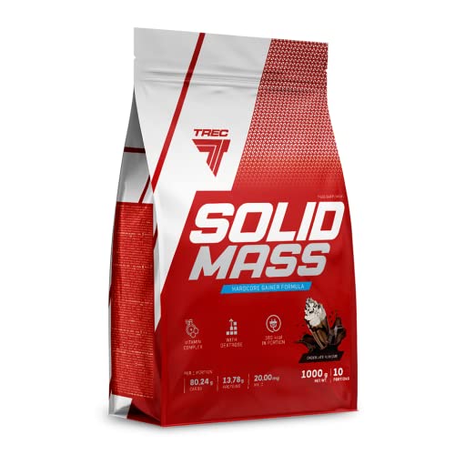 Trec Nutrition Solid Mass Gainer Kohlenhydrate Masseaufbau Muskelaufbau Muskelaufbau Bodybuilding (1000g Vanilla - Vannilie)
