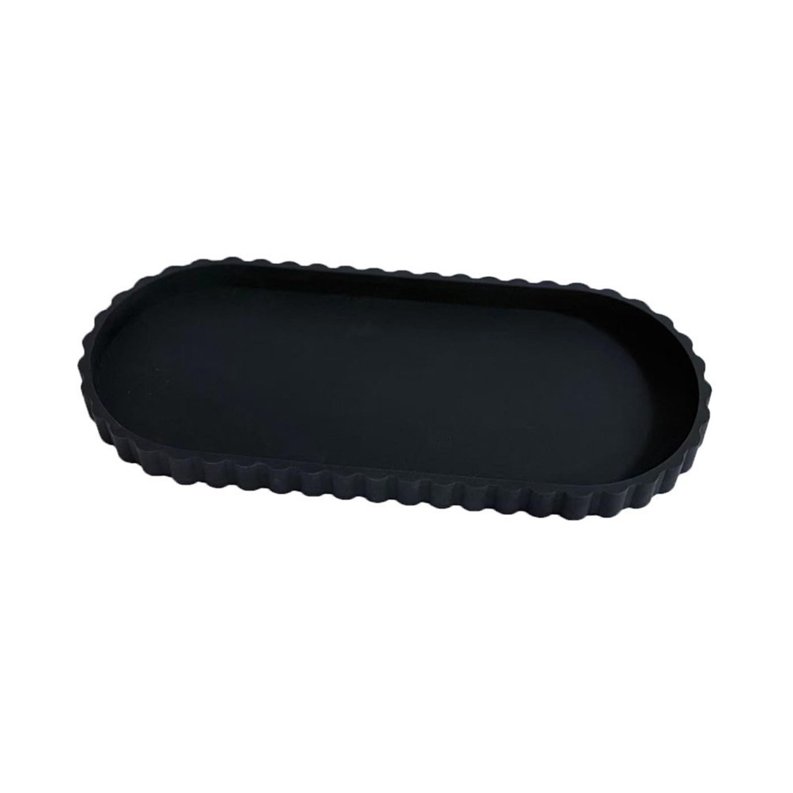 Silicone Bathroom Tray Oval Scalloped Edge Decorative Tray