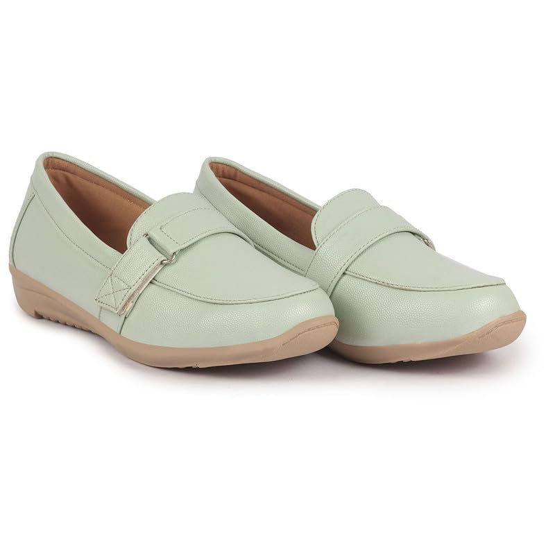 Image of FAUSTO Women's Comfortable Formal Adjustable Strap Hook and Loop Slip On Shoes|Party Shoe|Office Shoe
