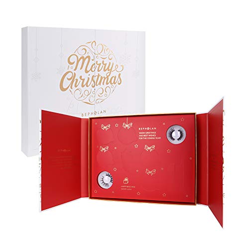 BEPHOLAN Christmas-limit Kit|5 Pairs False Eyelashes and eyelash tools| Synthetic Fiber Material|Soft & Lightweight|100% Handmade &Cruelty-Free (Christmas-limit Kit)