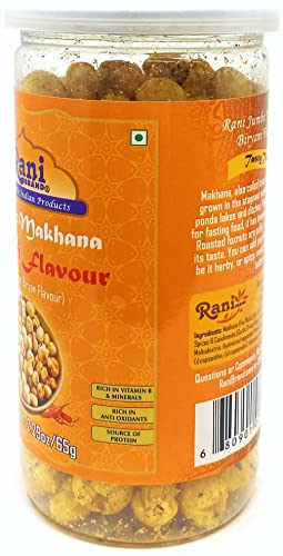 Image of Rani Jumbo Phool Makhana (Fox Nut /Popped Lotus Seed) Biryani Flavor 2.29oz (65g) Vacuum Sealed, Easy Open Top, Resealable Container ~ Indian Tasty Treats | Vegan | NON-GMO | Indian Origin