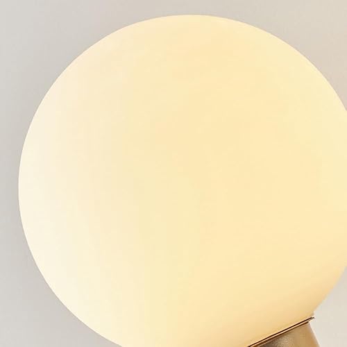 Miniatura 6 de Nordic Mid Century Wall Sconce Industrial Farmhouse Vintage Wood Wall Light with Globe Milk Glass Shade for Bedroom Living Room E26E27 Base