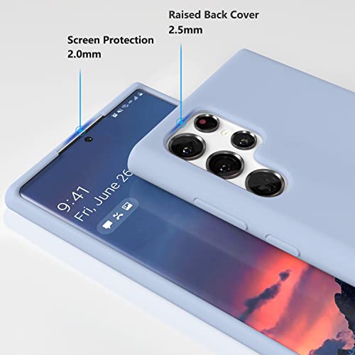 Coque Samsung S22 Ultra silicone liquide bleu finition premium doux - 4