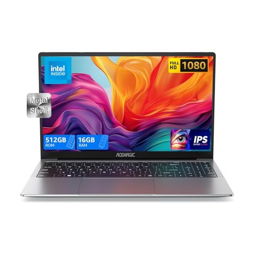 ACEMAGIC 2025 Ordinateur Portable 15.6 Pouces 16Go Ram 512Go SSD Étendre à 2TB DDR4 3200Mhz Boîtier Métallique,USB3.2 * 3,BT5.0,Type C,WiFi,HDMI,5000Mah,PC Portable Bureau