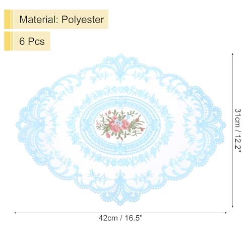 Sets de table ovales brodés de haute précision uxcell en dentelle fine - 3