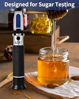 Brix Refractometer 0-90%, Brix Meter Refractometer with ATC, Accurate Refractometer Sugar Maple Syrup, Refractometer Brix for Measuring Sugar Content in Fruit, Honey, Maple Syrup & Other Sugary Drink