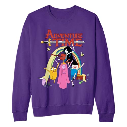 WARNER BROS Adventure Time Character Lineup Cartoon Casual Adult and Kids Sized Longsleeve Crewneck Sweatshirt2