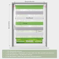 Deswell Doppelrollo Klemmfix ohne Bohren Grün-Grau-Weiß B45 x H150 cm (Stoffbreite 41cm) Rollos für Fenster ohne Bohren für Fenster mit Lichtdurchlässig & Verdunkelnd/Höhe Stufenlos Verstellbar – Ansicht 4