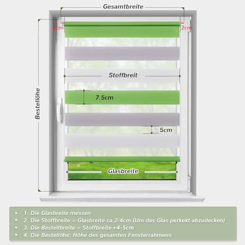 Doppelrollo Deswell Klemmfix ohne Bohren für Fenster