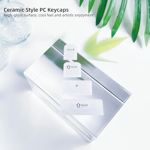 Image of Womier Keyboard Keycaps Jelly, Cute White Keycaps 60 65 75 100 Percent