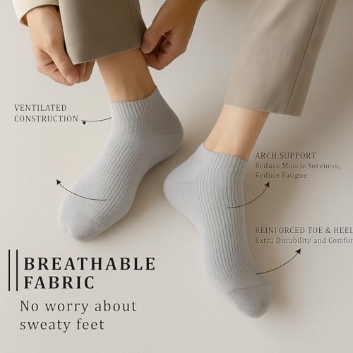 Image of GRAFFY Unisex Cotton Ankle Length Socks for Man & Woman | Soft, Breathable, Comfortable & Durable | Everyday Casual Wear | Multi-Color Pack of 5