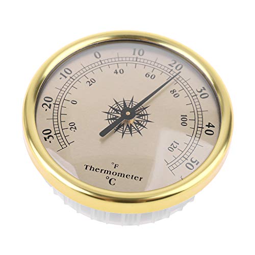 Linnsz 3 In 1 Air Pressure Gauge Thermometer Hygrometer Barometer 72Mm For Wall Mount Embedded Weather Forecast Station,Hygrometer,Gold #TOP5