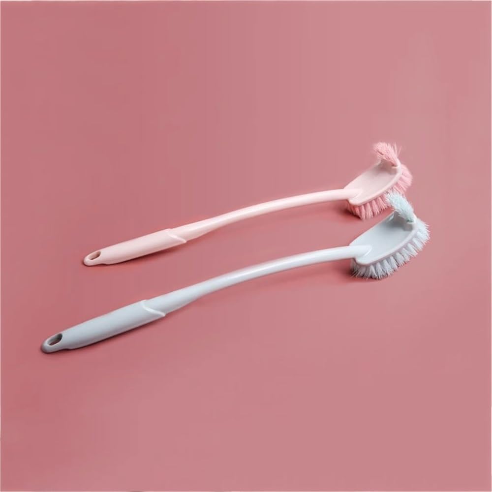 Escobilla WC Cepillo de baño de plástico Rosa con Tapa, Mango de Cepillo extraíble, Cepillo de baño, Soporte de Suelo, Mango Largo, Cepillo de baño Colgante Escobillas de Inodoro