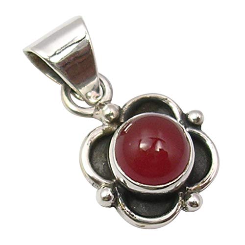 Early Singles Day Deals SilverStarJewel Carnelian Antique Look Necklace Pendant