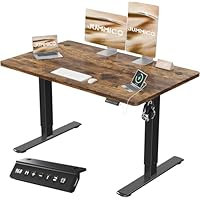 JUMMICO 120x60cm Electric Standing Desk with USB Charging Height Adjustable Desk with Sedentary Reminder Stand Up Desk with Splice Board for Home Office,Rustic Brown