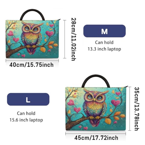 Funda para laptop 13.3 pulgadas con asas y bolsillos color búho miniatura 2