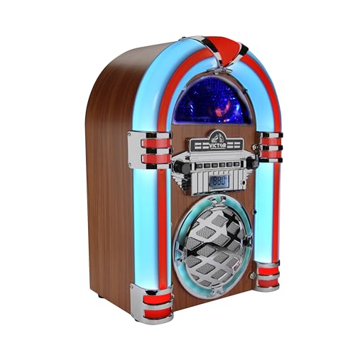 VICTOR Wilshire Desktop Bluetooth® Jukebox with FM Radio and Multicolor