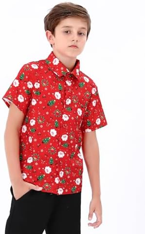 MOMBEBE COSLAND Boys' Short Sleeve Print Button Down Shirts 2 41eHrbInv+L. AC