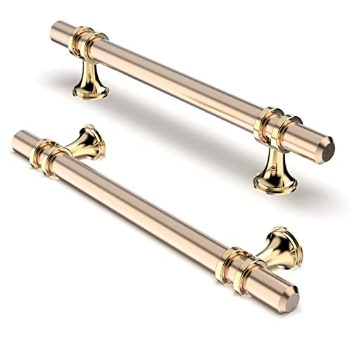 FURNIWARE Pack of 5 Cabinet Handles, Hardware Drawer Pulls, Zinc Alloy + Aluminum Kitchen Cabinet Door Handles Pull